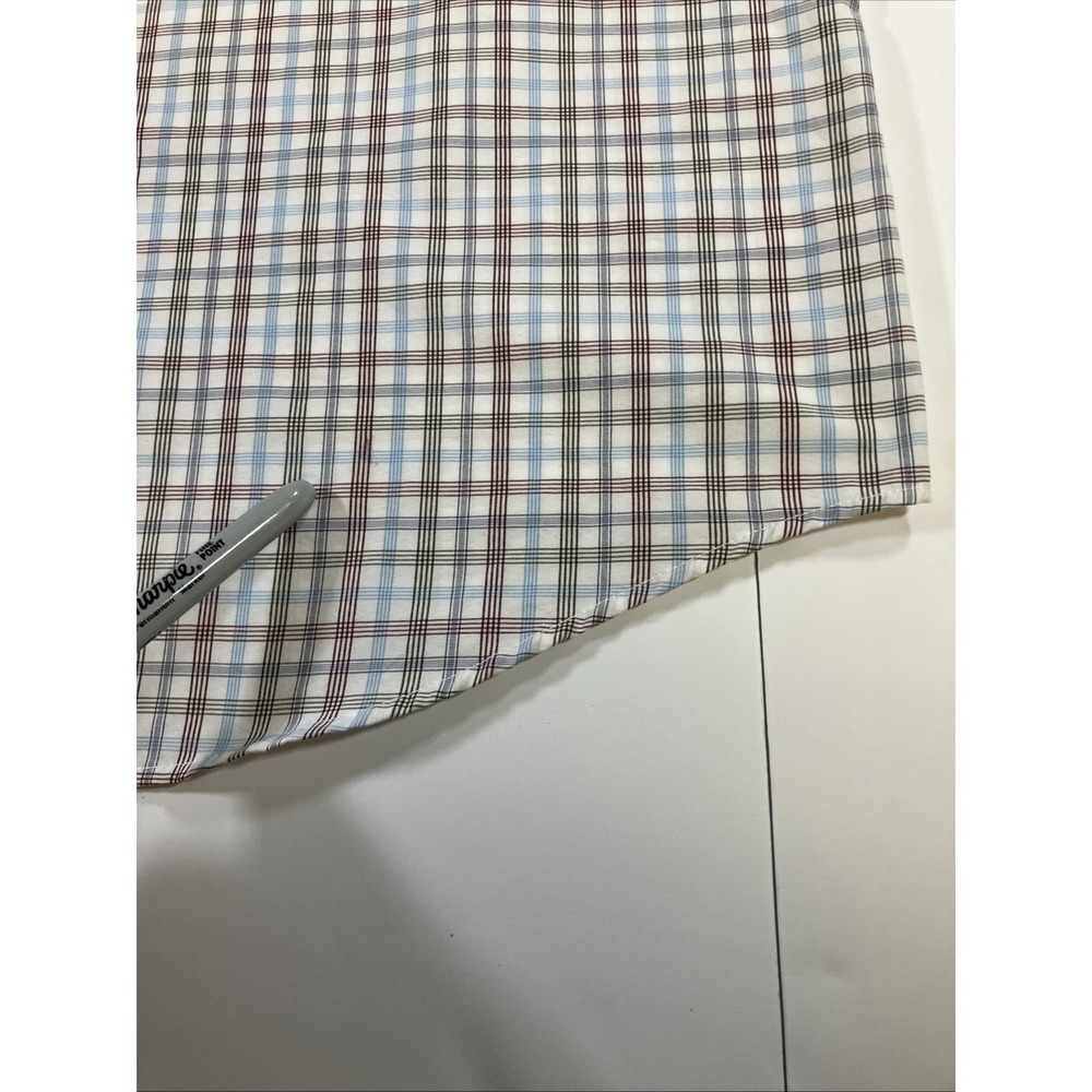 Peter Millar Summer Comfort Shirt L Blue Red Tattersall Check Plaid Button Down - Picture 9 of 16